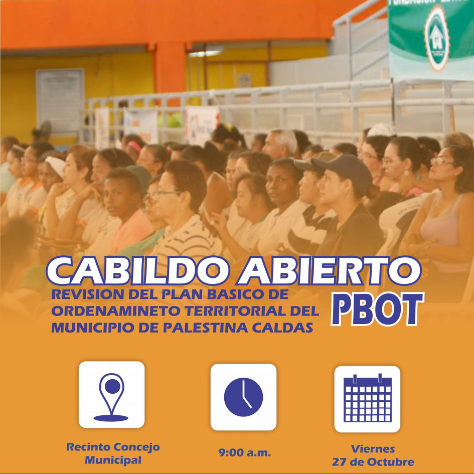 El Concejo de Palestina convocó a un Cabildo Abierto para revisar el Plan Básico de Ordenamiento Territorial del municipio.