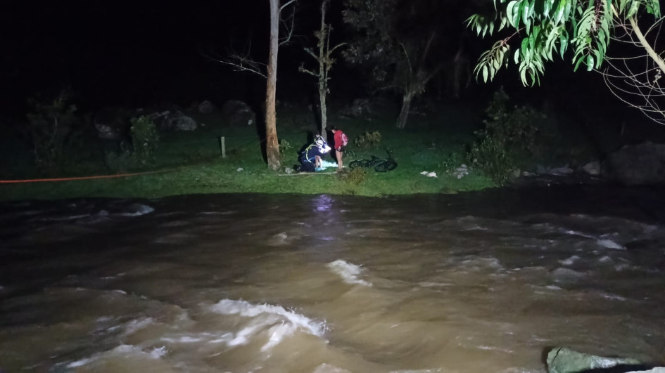 El sitio donde rescataron a las dos personas este sábado.