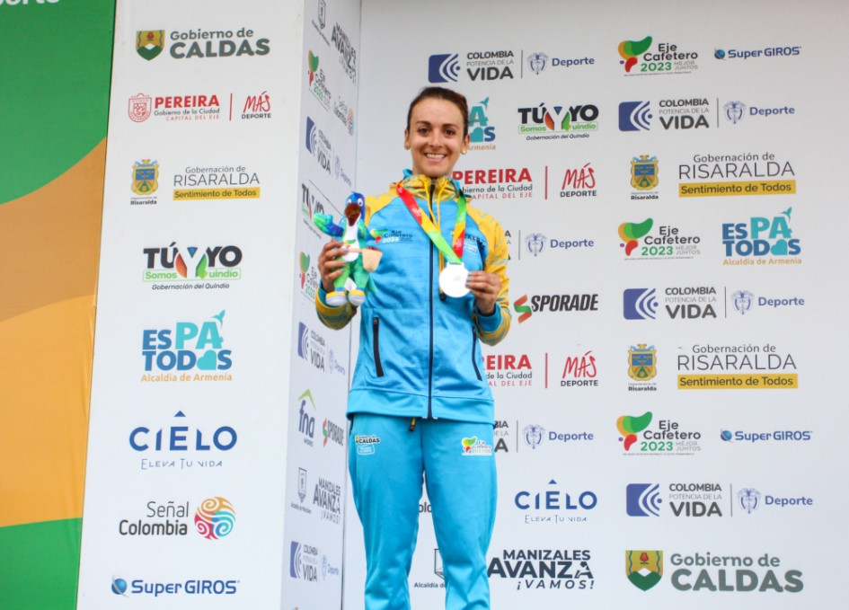 La manizaleña Diana Carolina Peñuela suma dos metales en las actuales Justas: bronce el domingo en la contrarreloj individual y plata este martes en la prueba de ruta.