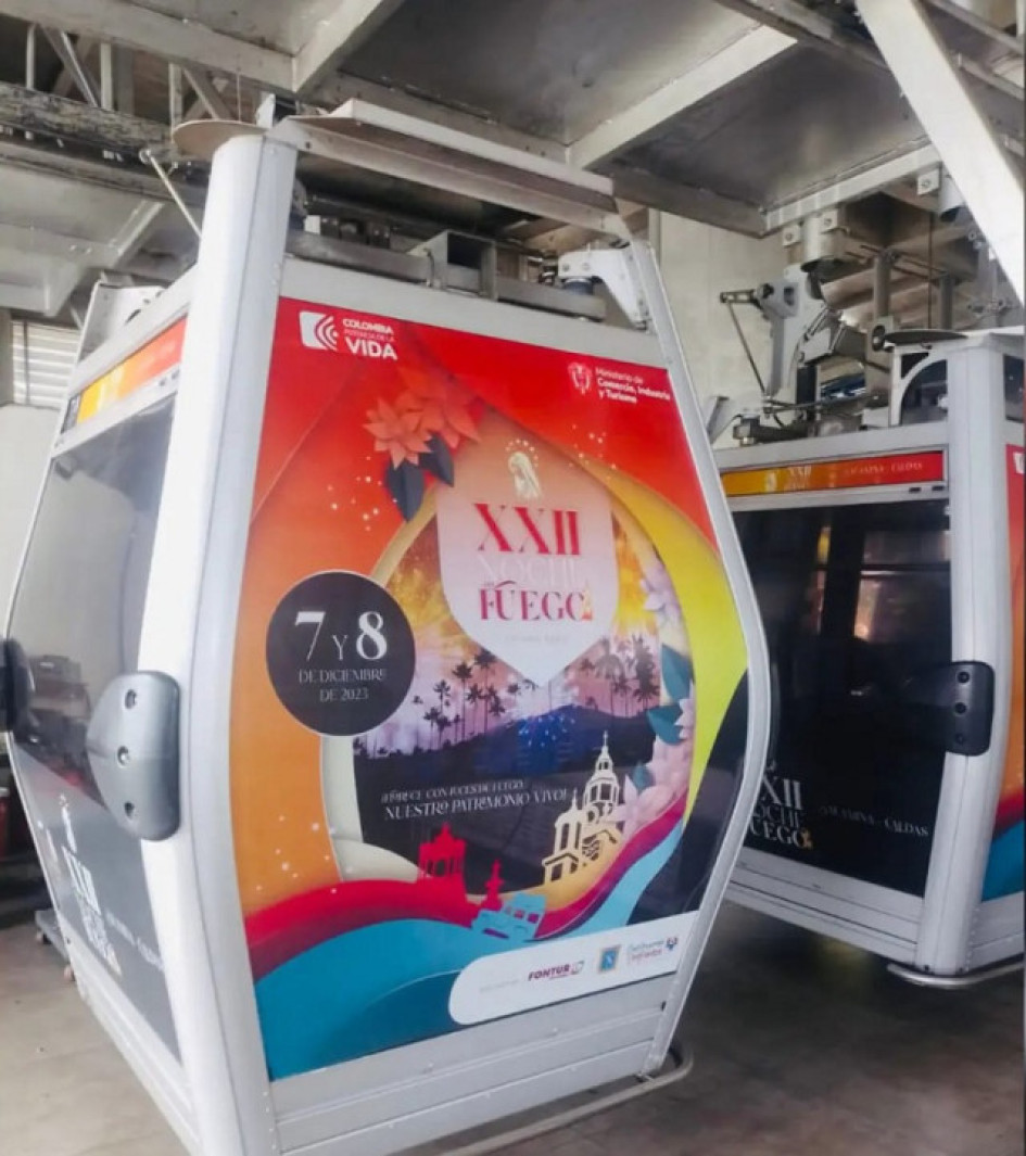 Supimos que: Promocionan La Noche del Fuego de Salamina en el cable aéreo de Manizales