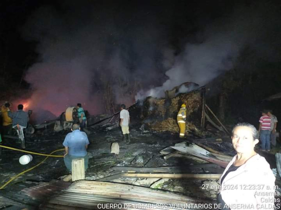 Las llamas consumieron un trapiche en Anserma. 