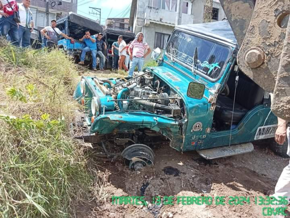 Así quedó el carro accidentado.