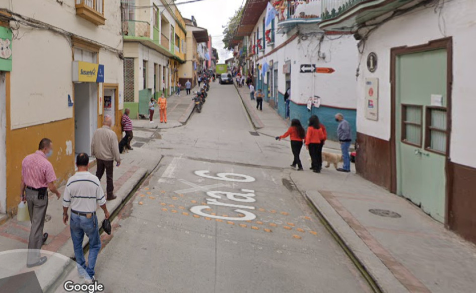 El punto de Susuerte afectado en Salamina. Foto Google maps