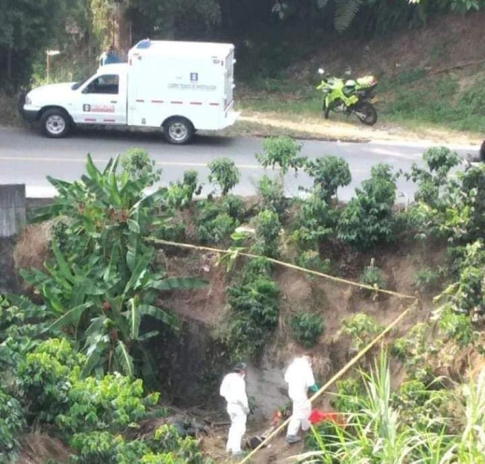 Sector de Curazao, en Palestina (Caldas), donde ayer hallaron un cadáver. 