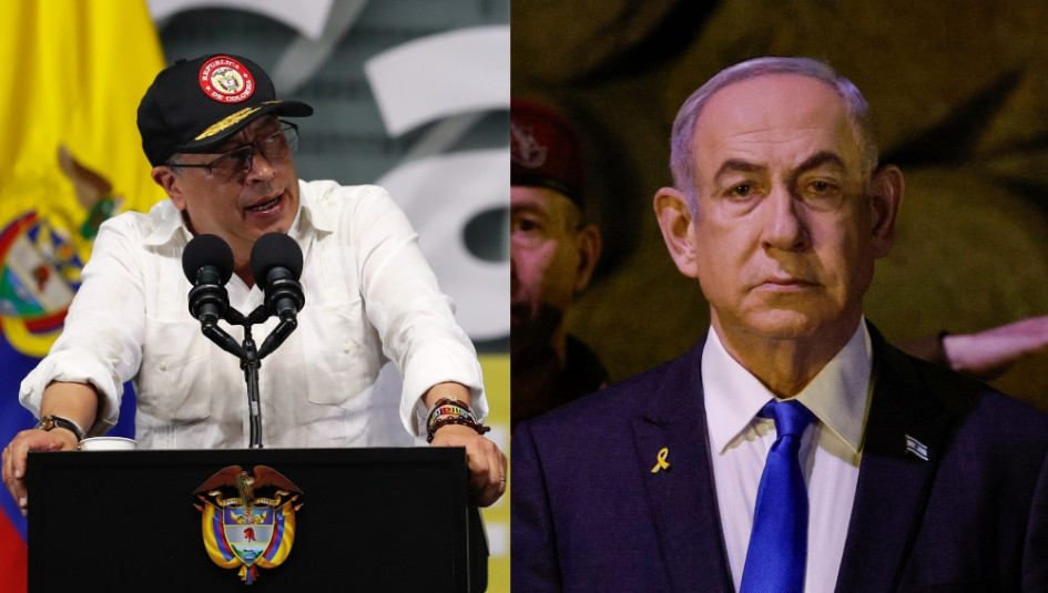 Gustavo Petro, presidente de Colombia, y Benjamin Netanyahu, primer ministro israelí.