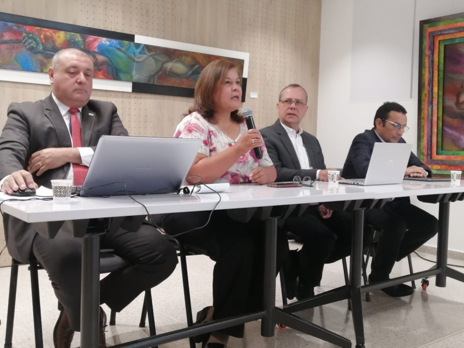 La designada vicerrectora de la U. Nacional sede Manizales, Diana María Cárdenas, habló en rueda de prensa en la mañana de este jueves.