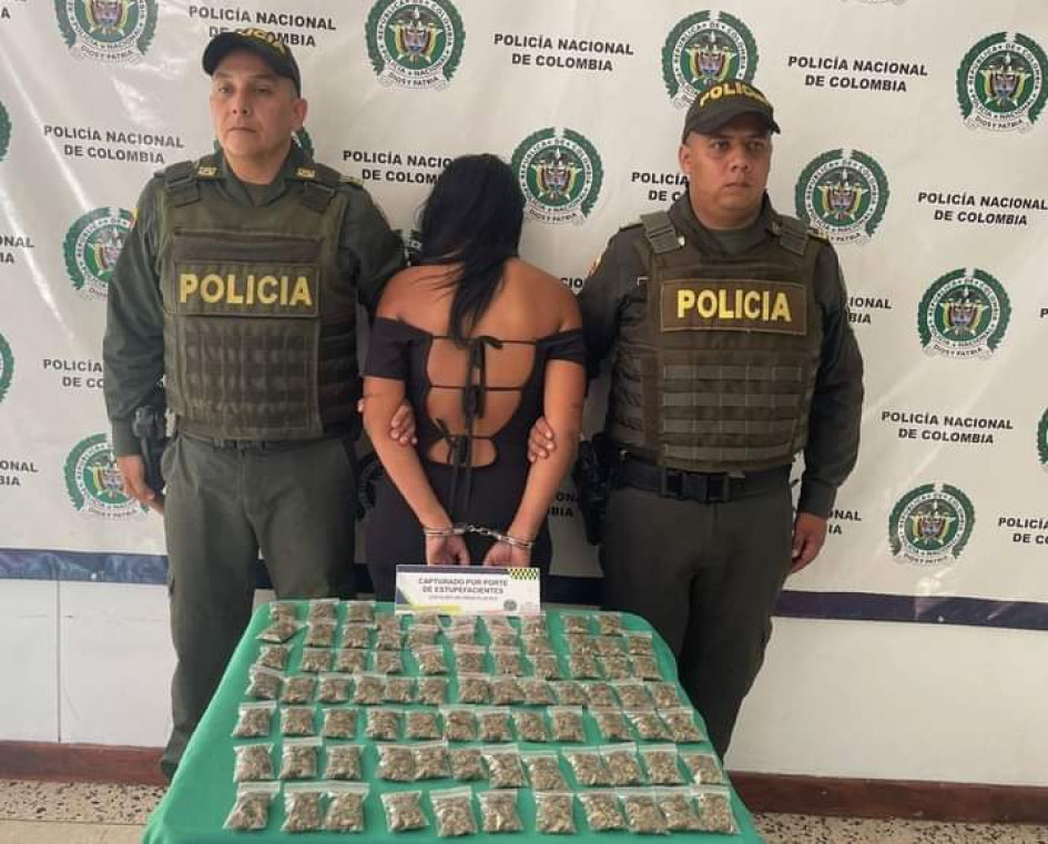 Esta es la mujer capturada en Supía (Caldas) con las dosis de marihuana.