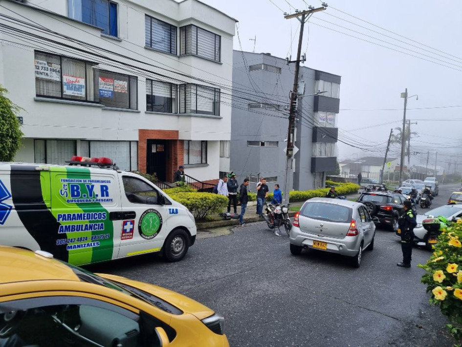 Sector del barrio La Francia (Manizales) donde se registró el accidente este viernes. 