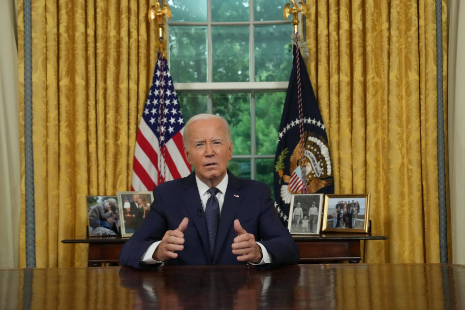 El presidente estadounidense Joe Biden pronunció un discurso a su país desde la Oficina Oval de la Casa Blanca en Washington DC.