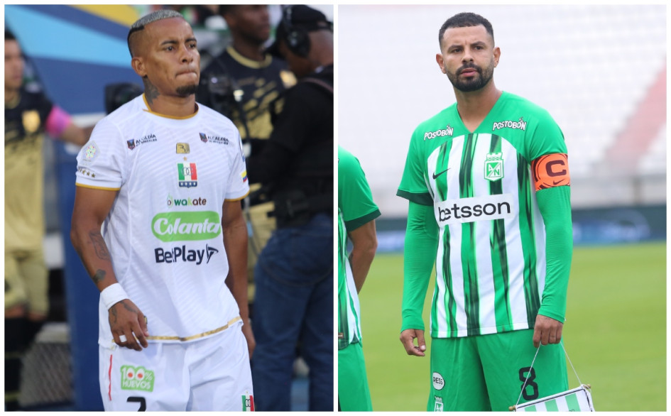 Michael Barrios, nuevo extremo del Once Caldas, y Edwin Cardona, volante goleador que regresó al Atlético Nacional.