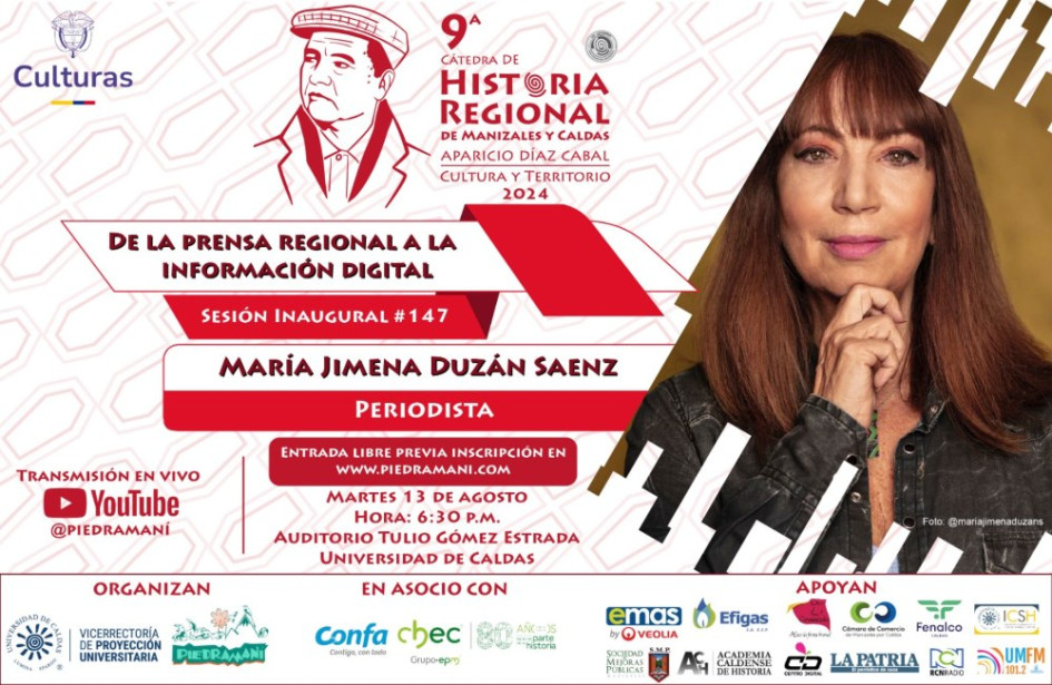 María Jimena Duzán estará esta tarde en Manizales. 