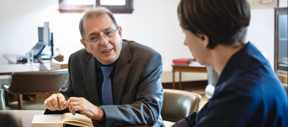 El viceministro de Asuntos Exteriores de Colombia, Jorge Rodríguez, y la ministra del Interior de Alemania, Nancy Faeser.