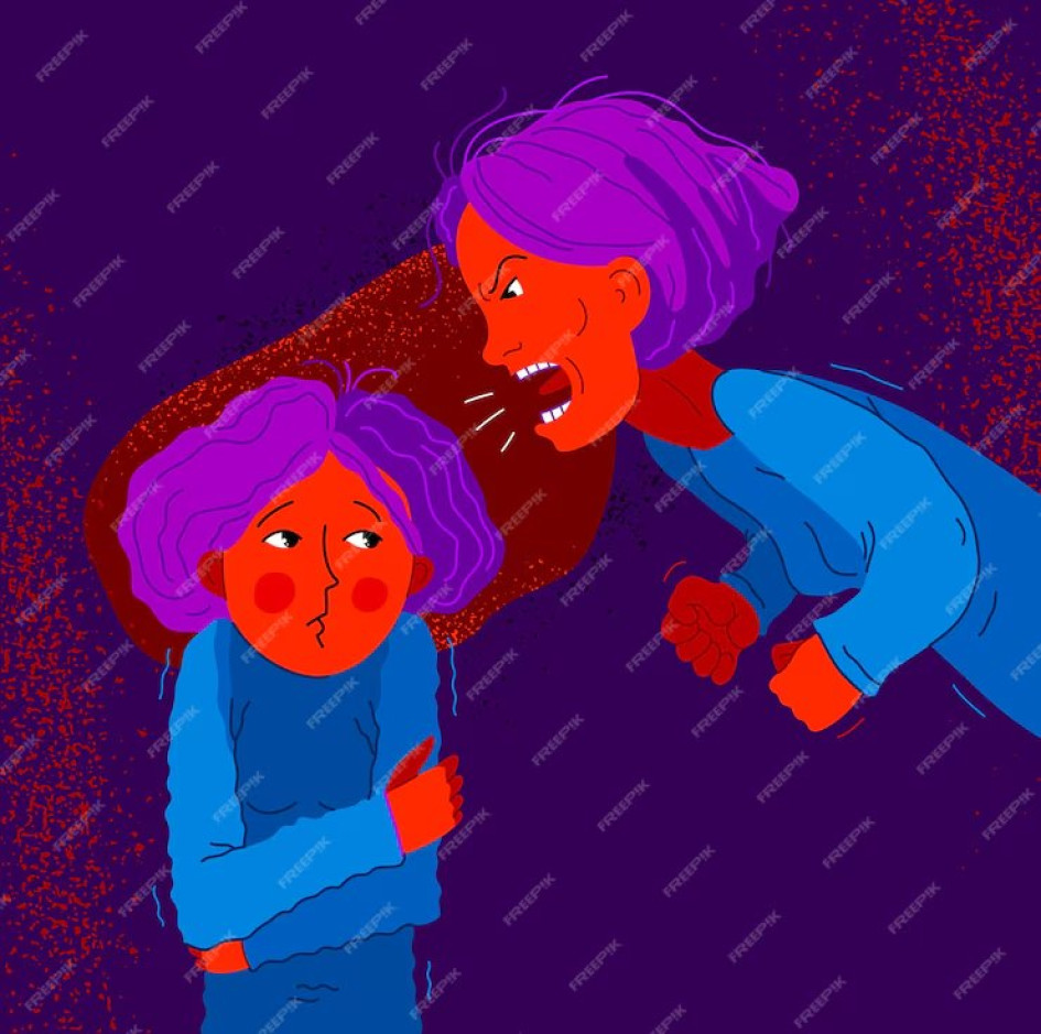 Ilustración sobre la violencia intrafamiliar.