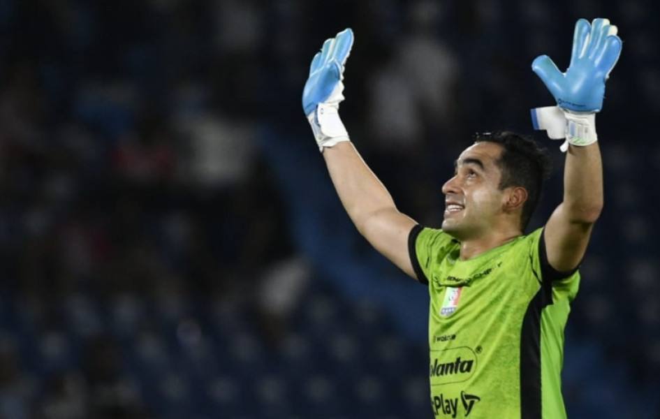 James Aguirre, el portero del Once Caldas, figura en el Metropolitano de Barranquilla.