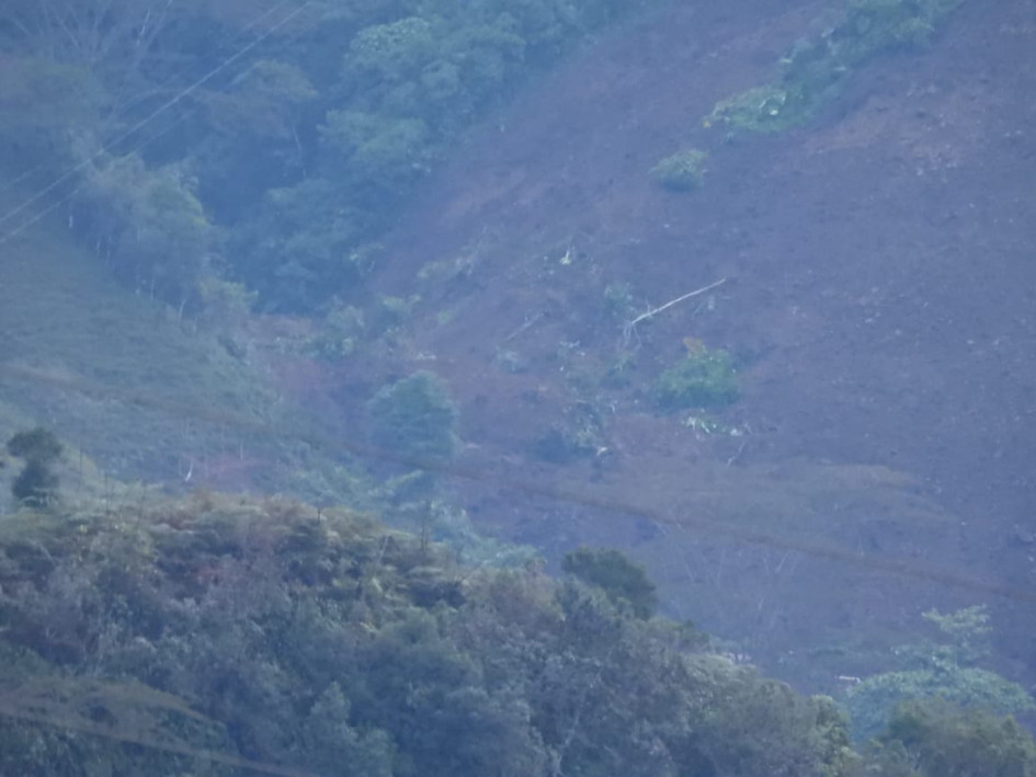 Deslizamiento en la quebrada La Cabaña en Pensilvania (Caldas).