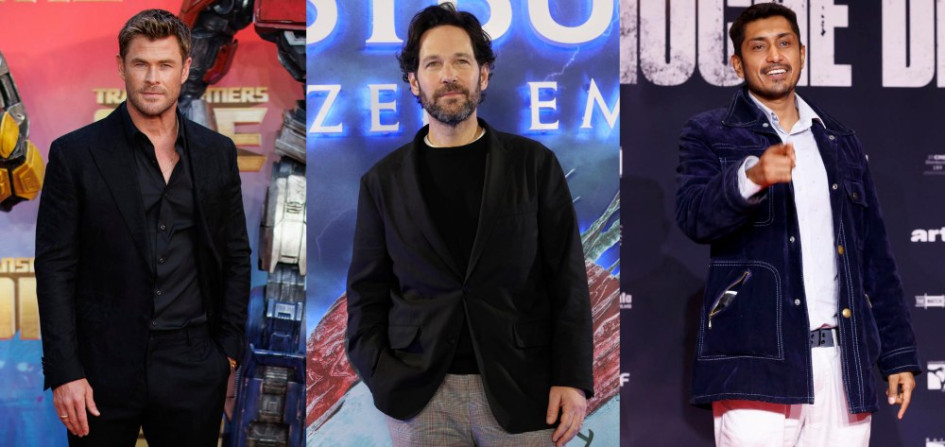 Chris Hemsworth, Paul Rudd y Tenoch Huerta. Chris Hemsworth, Paul Rudd y Tenoch Huerta.