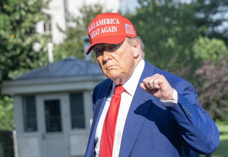 Donald Trump este sábado, llegando a la Casa Blanca.