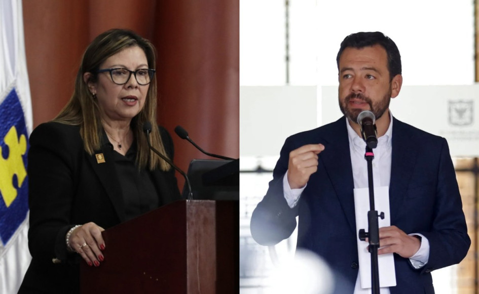 La fiscal general, Luz Adriana Camargo, y el alcalde de Bogotá, Carlos Fernando Galán.