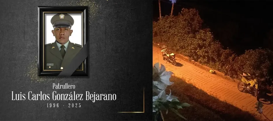 El policía Luis Carlos González fue asesinado en un ataque armado en Andes (Antioquia).