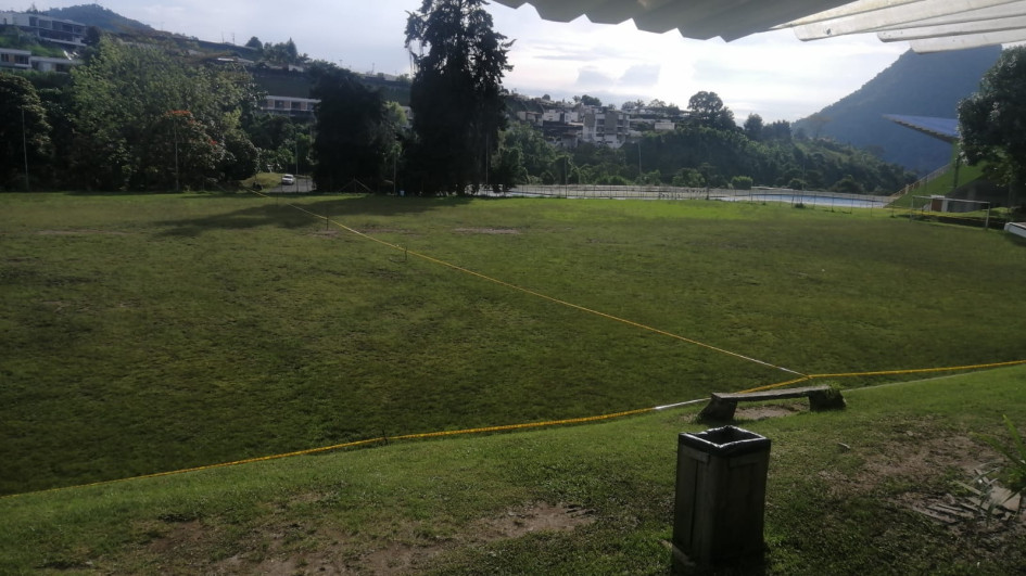 La cancha de fútbol del Bosque Popular.