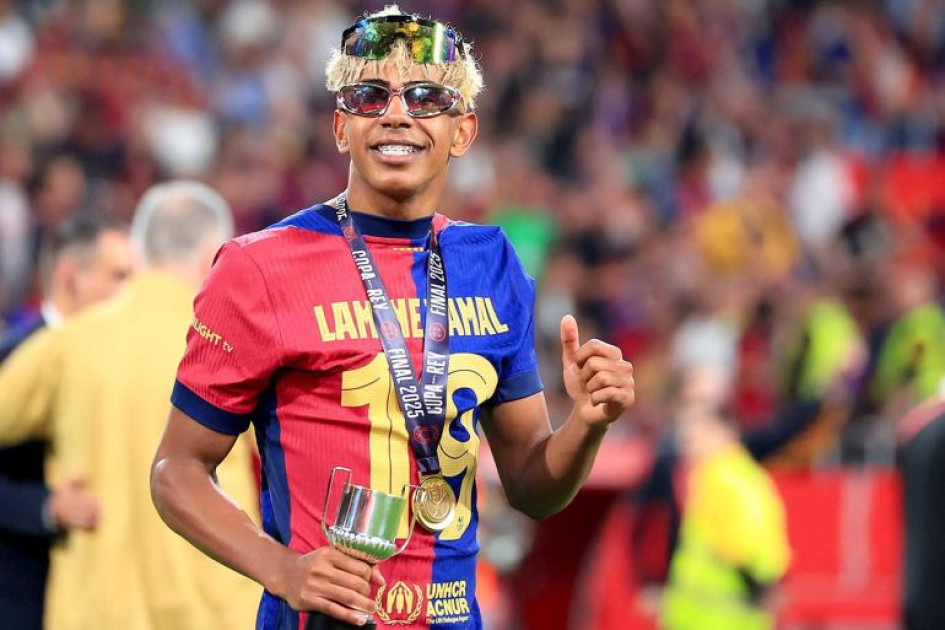 El delantero del Barcelona Lamine Yamal, que este domingo ha alcanzado la mayoría de edad. 