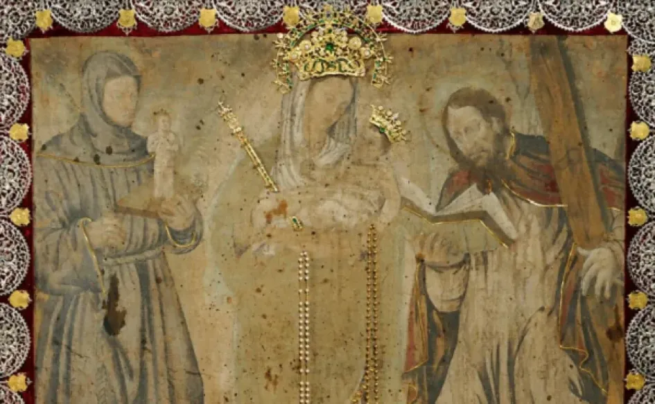 Opus Dei describe en su página web que este es un "cuadro original de la Virgen de Chiquinquirá que descansa en la Basílica Homónima en Colombia y que se renovó milagrosamente hace más de cuatro siglos".