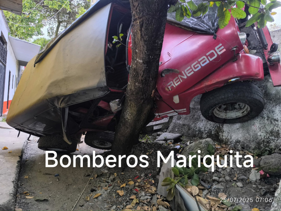 Las cinco personas lesionadas se movilizaban en el campero accidentado en Mariquita.