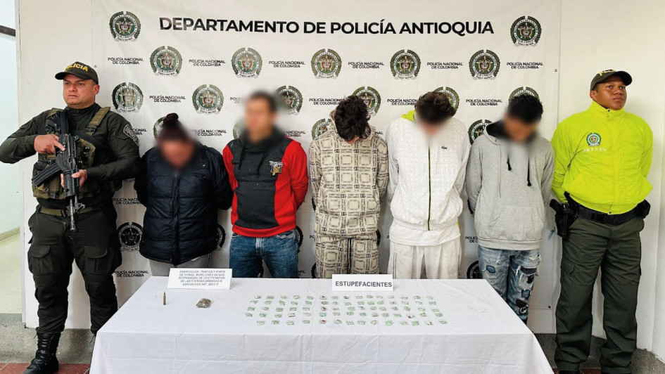La Policía indicó que los cinco capturados harían parte del grupo delincuencial conocido como el Mesa.