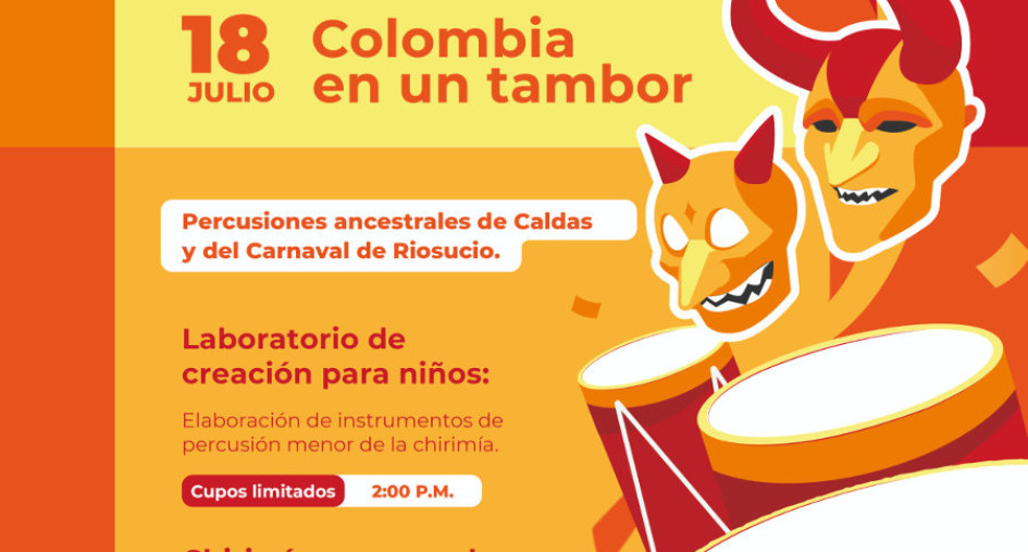 Este es el afiche oficial del evento que es apoyado por la Alcaldía de Riosucio y el Centro Colombo Americano Manizales.