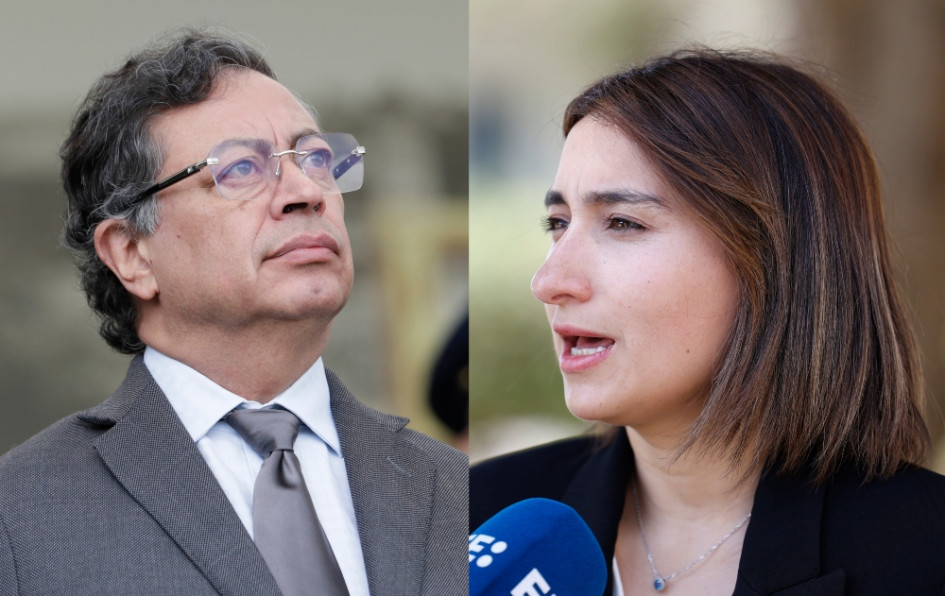 Gustavo Petro, presidente de Colombia, y Laura Sarabia, saliente ministra de Relaciones Exteriores.