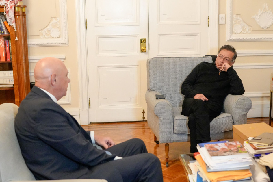 Gustavo Petro y John T. McNamara este jueves en Casa de Nariño.