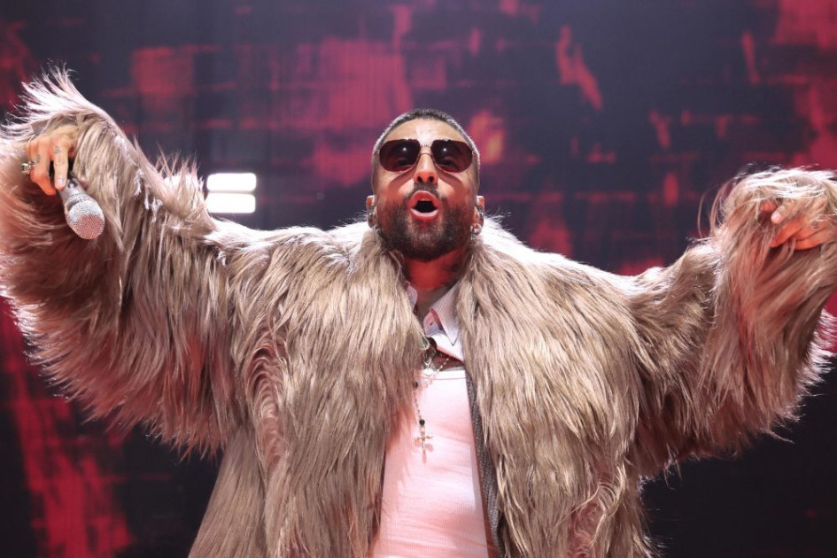 Maluma en su presentación en el Palacio de los Deportes en México. 