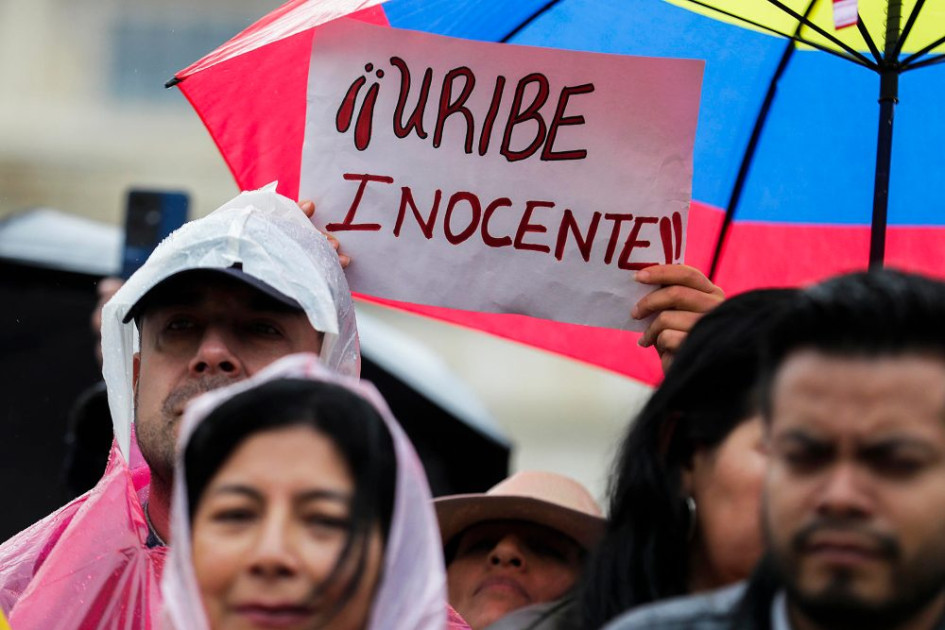 En Bogotá fue la marcha principal a favor del expresidente Uribe. 
