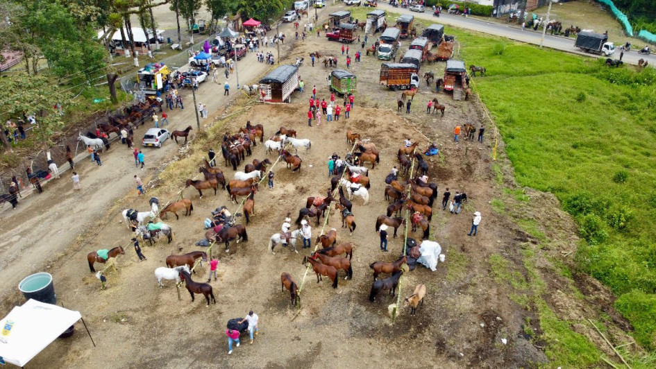 Roberto Jiménez, alcalde de Dosquebradas, dio tres recomendaciones a los asistentes a la cabalgata antes de empezar.