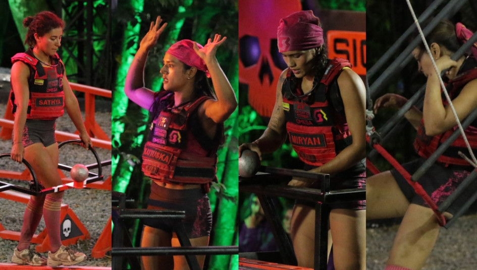 Sathya, Katiuska, Miryan y María C., las cuatro integrantes de Omega, en la noche de eliminación del sexto ciclo del Desafío Siglo XXI.