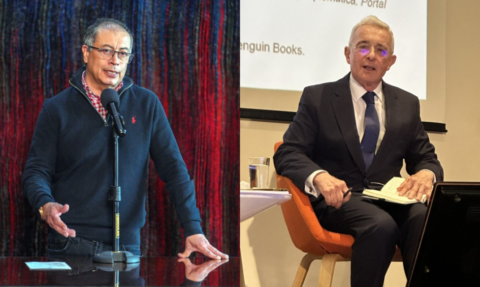 Gustavo Petro, presidente de la República, y Álvaro Uribe, exmandatario.