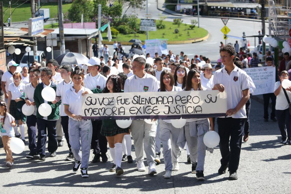 Comunidad en San Sebastián en Manizales realizó este viernes (1 de agosto) una marcha de silencio.