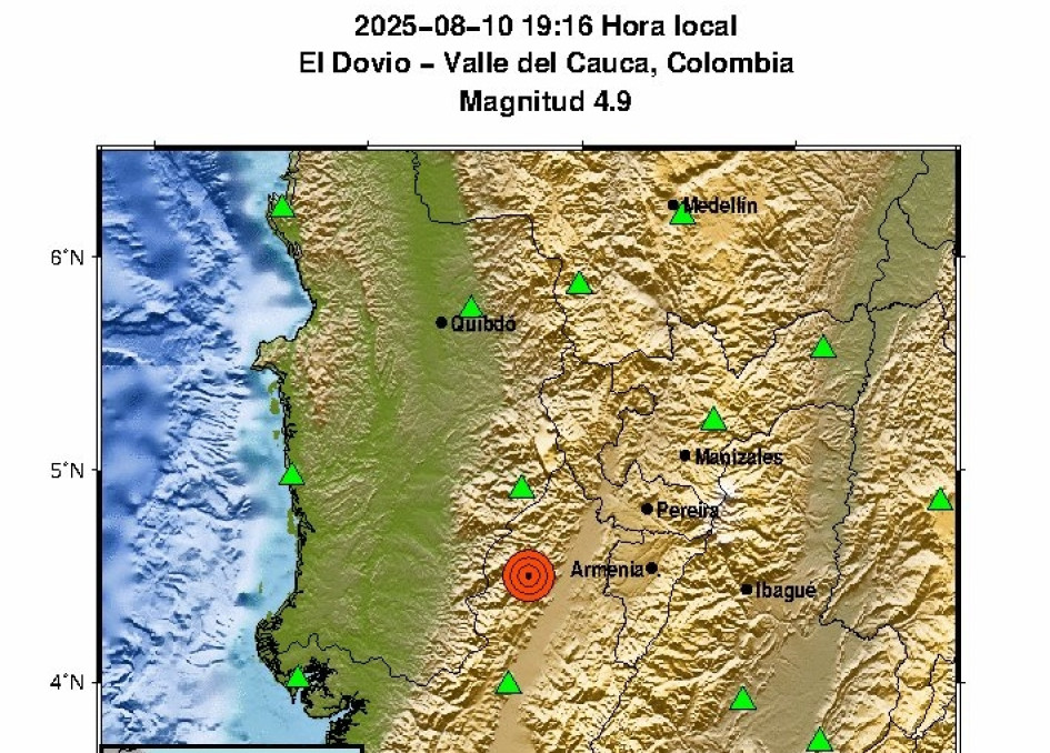 Temblor de magnitud 4.9 se sintió en Manizales: el epicentro fue en el Valle del Cauca