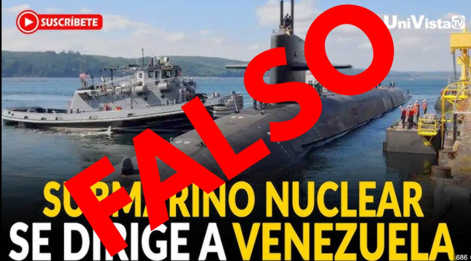 El video viralizado no muestra un submarino estadounidense cruzando el Canal de Panamá para llegar a Venezuela, las imágenes son antiguas. 