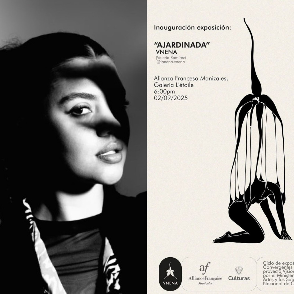  La artista Vnena de Manizales inaugura exposición en la Alianza Francesa en la que reflexiona a través de fotografias y poesía 