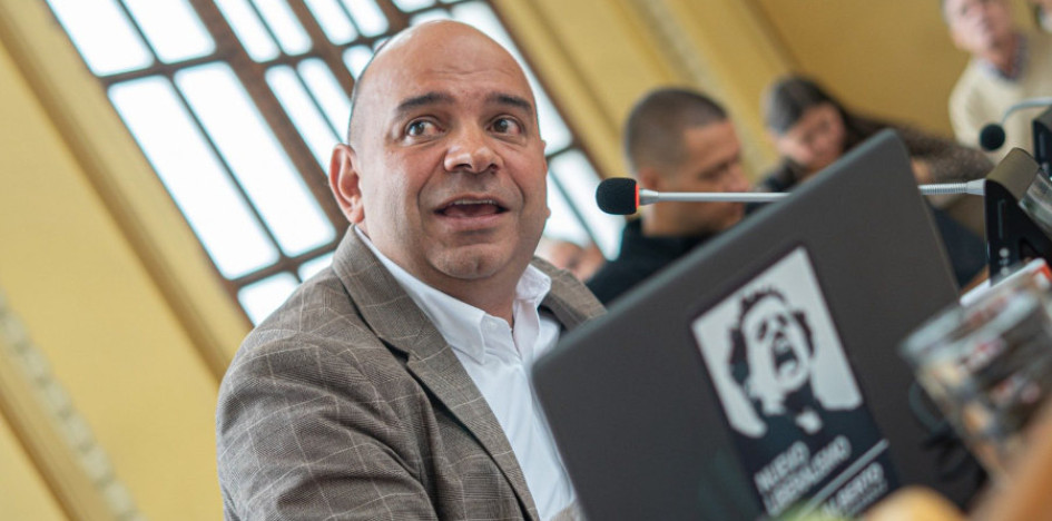 Luis Alberto Giraldo, diputado de Caldas por el Partido Nuevo liberalismo, durante una intervención en la Asamblea. 