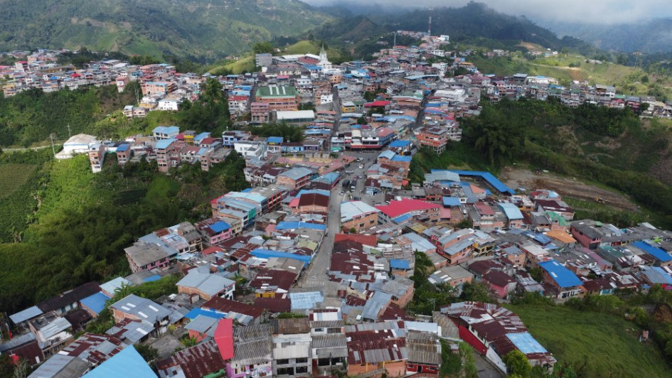 Panorámica del casco urbano de Marquetalia (Caldas).