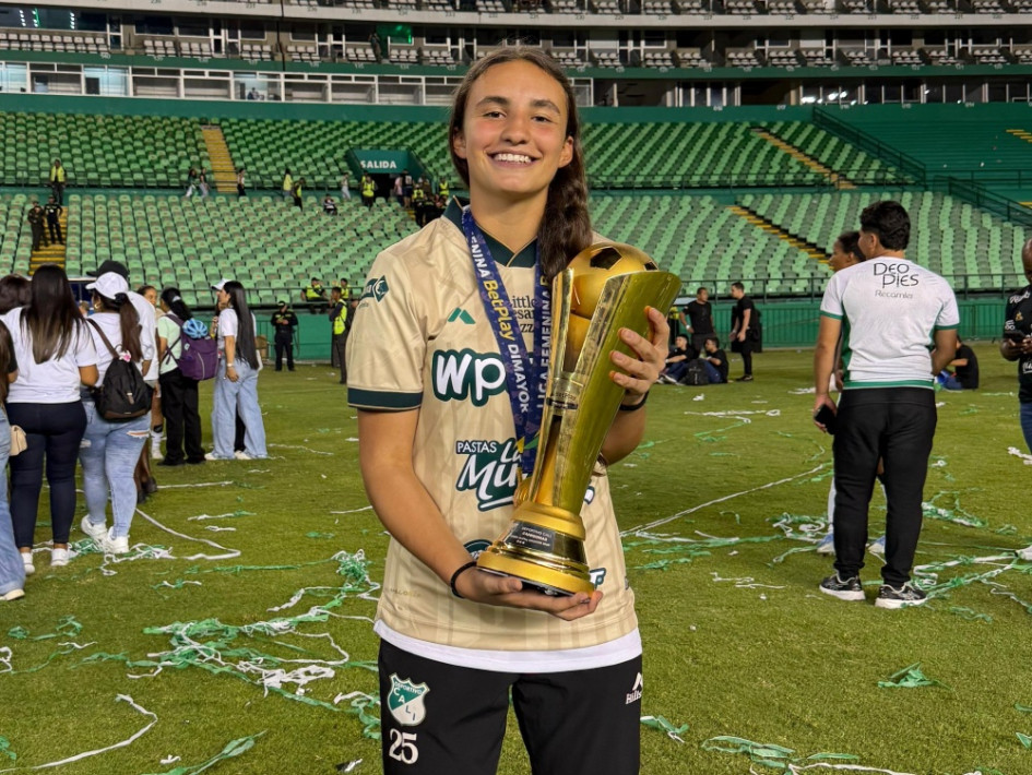 Sofía Prieto Restrepo, la manizaleña campeona con el Deportivo Cali de la Liga Femenina. Jugará la Copa Libertadores.