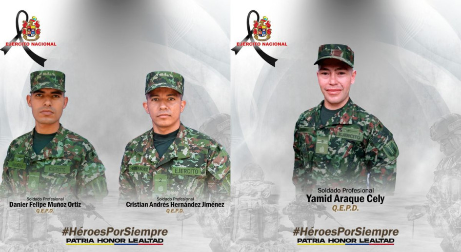 Tres soldados murieron en dos combates con la guerrilla del Eln