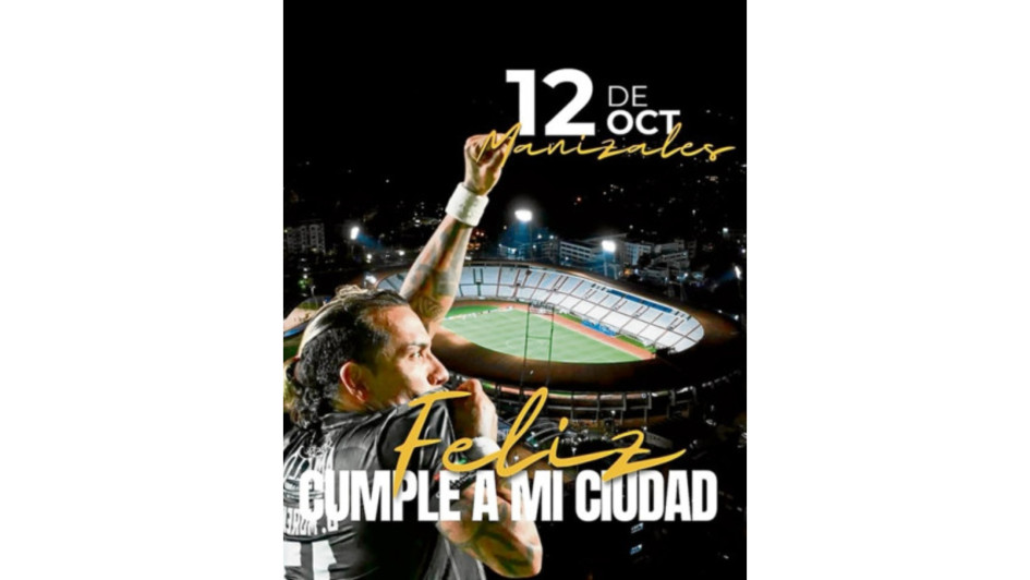 Dayro Moreno, goleador del Once Caldas, se unió a la celebración del cumpleaños 176 de Manizales.