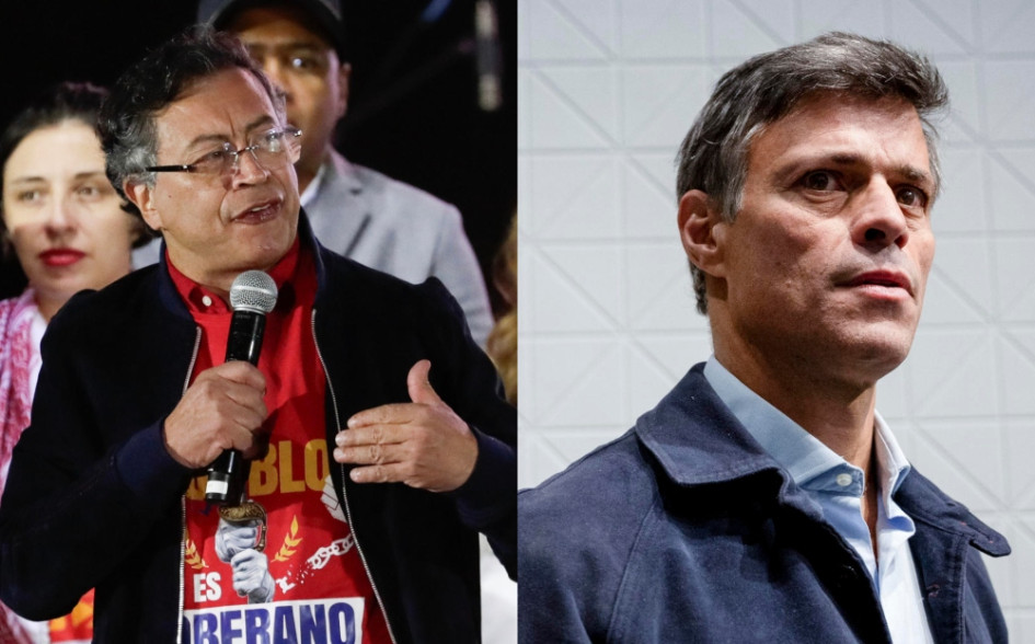 Gustavo Petro, presidente de Colombia, y Leopoldo López, opositor venezolano.