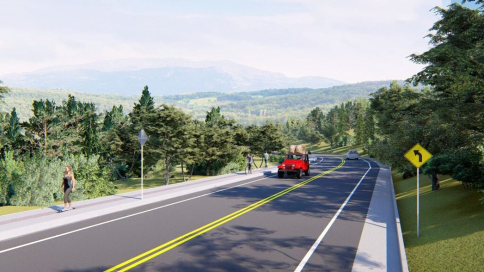 La vía entre Manizales y Santágueda recibirá una inversión de $15 mil 179 millones. Se busca ampliarla, repavimentarla y corregir curvas. En la foto, el render de lo que se busca construir en este tramo.