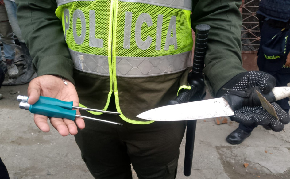 El porte de armas cortopunzantes, sustancias y otros elementos peligrosos representa la mayor cantidad de comparendos.