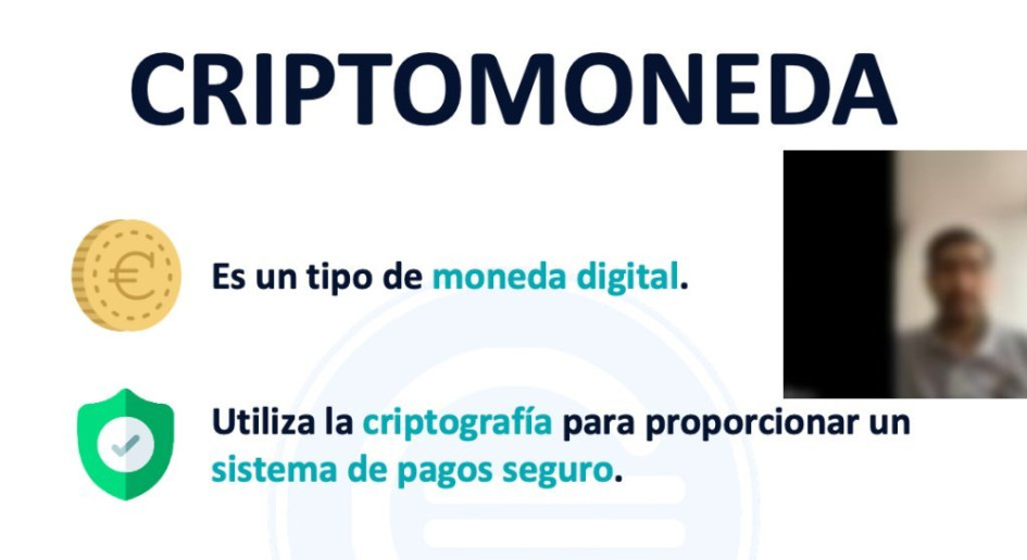Descripción de criptomoneda. Arriba, a la derecha, el imputado. Foto de www.economipedia.com
