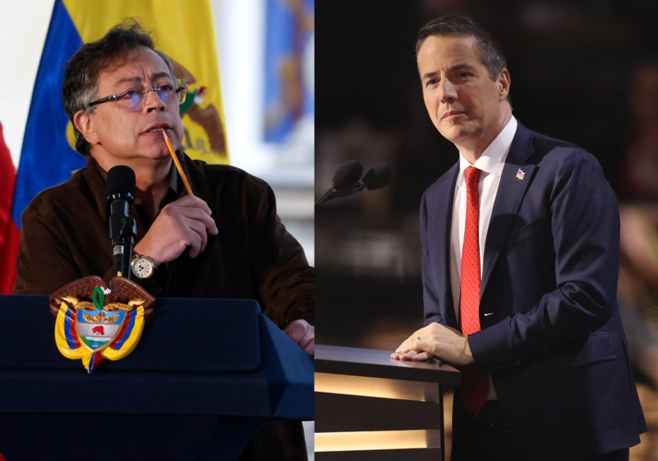 Gustavo Petro, presidente de Colombia, y Bernie Moreno, senador estadounidense republicano de origen colombiano.
